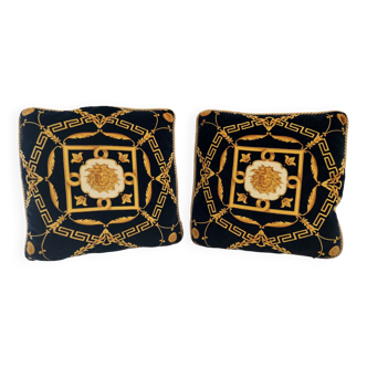 Paire de coussins noirs de haute qualité par Gianni Versace, Italie, années 1980-1990