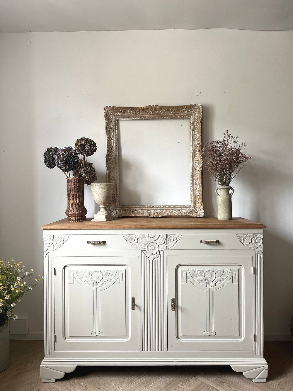Large Art Deco buffet in grey oak