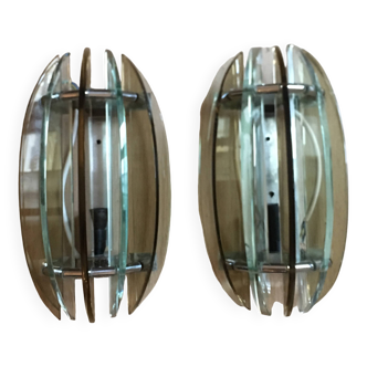 Pair of italy veca wall lights 1970
