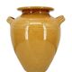Large vintage yellow glazed terracotta jar vase