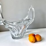 Large basket or fruit bowl in crystal Art Vannes France
