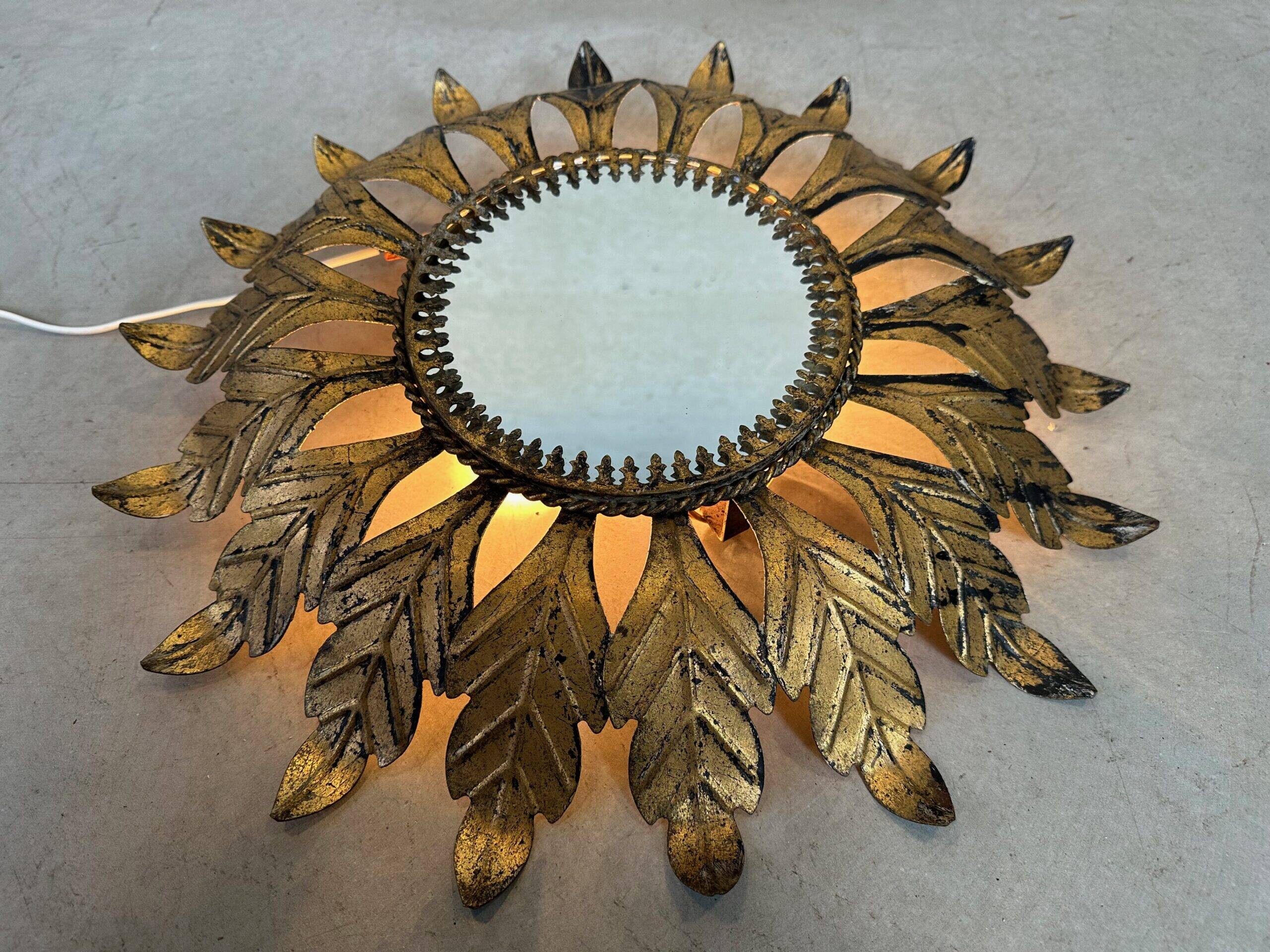 Vintage 'Sunburst' lamp / mirror