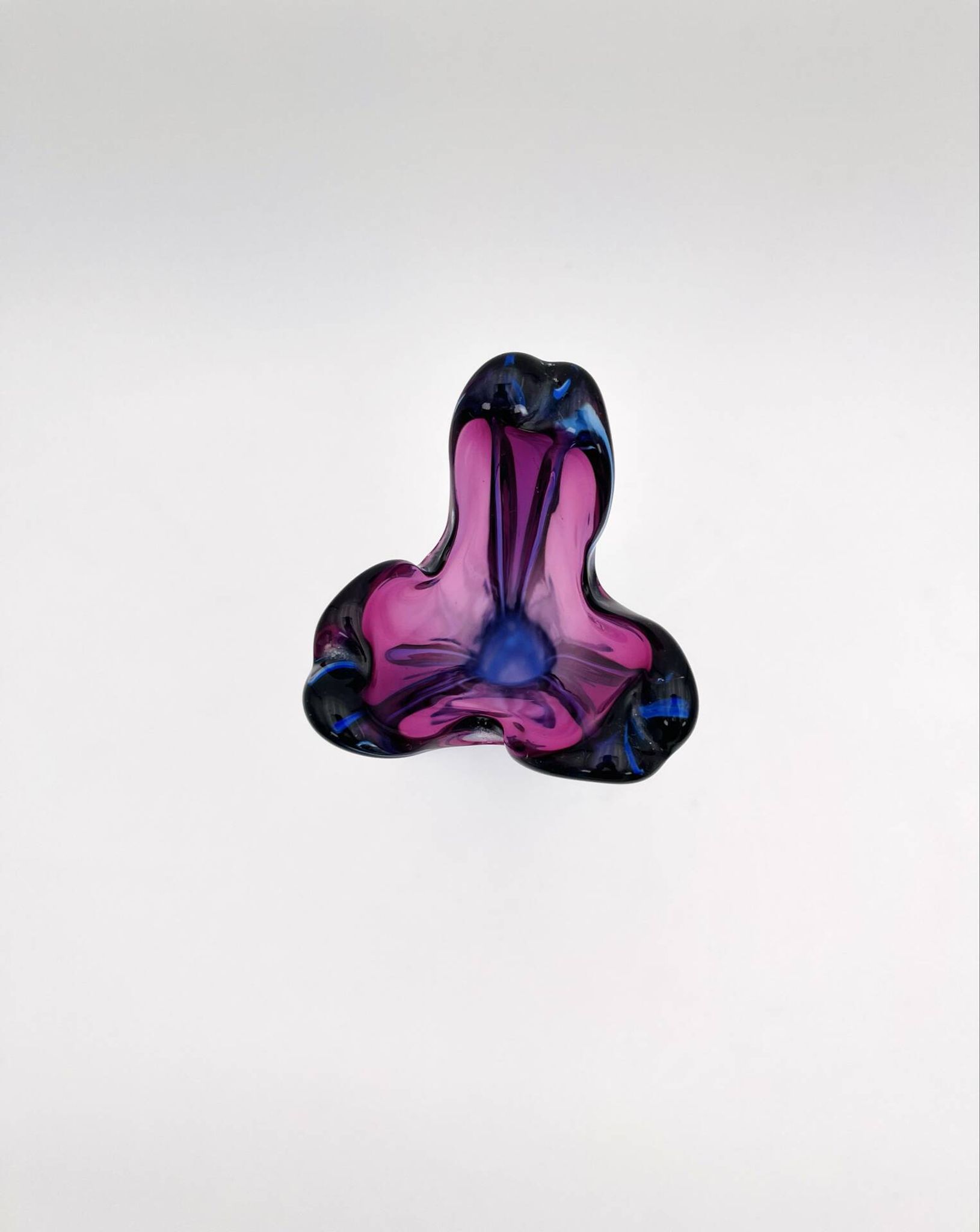 Vase Sommerso Murano violet et bleu