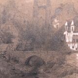 Collage drawings in graphite and white chalk 1872