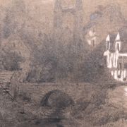 Collage drawings in graphite and white chalk 1872