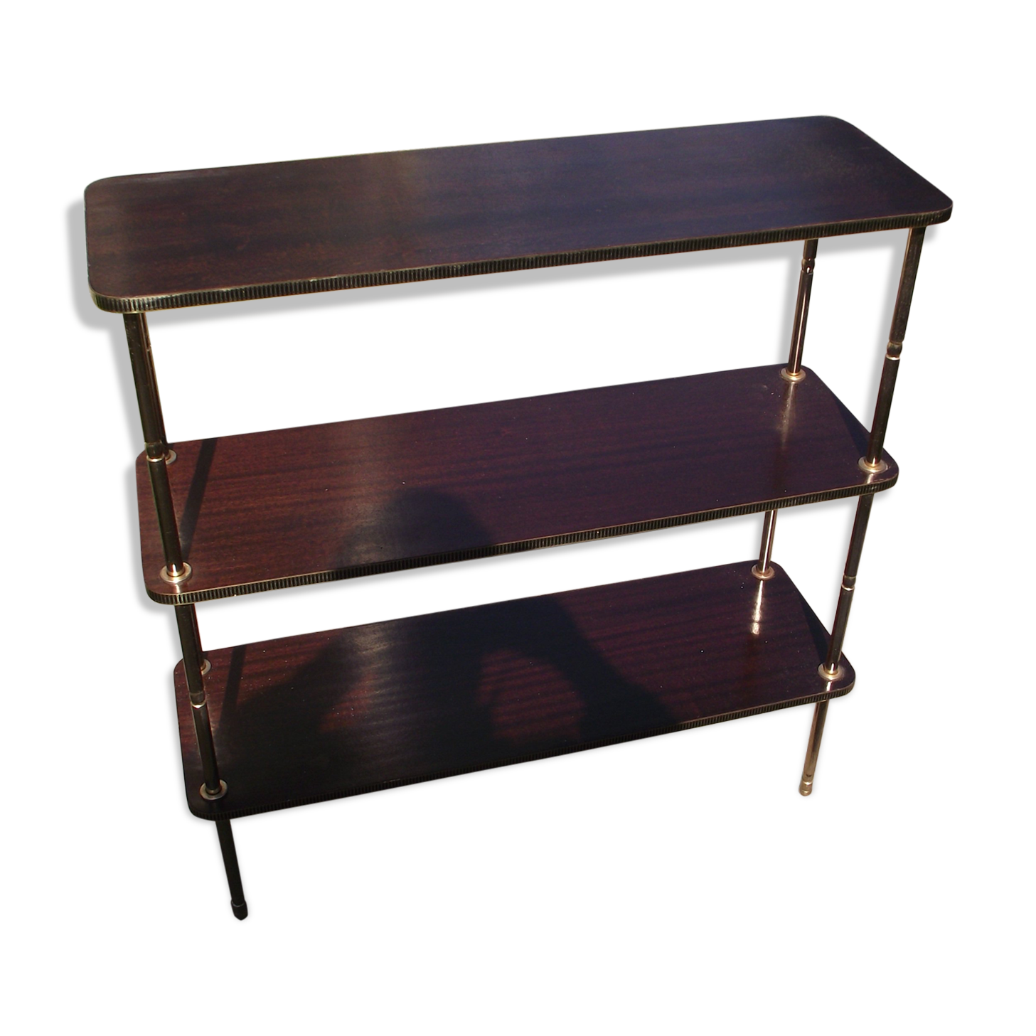 Mahogany and gilded metal shelf