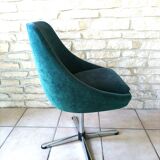Fauteuil velours vert