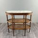Table desserte de style Louis XVI en bois sculpté, marbre et cannage, XIXe Siècle