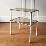 Side table in metal and glass, 1970