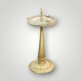 Antique fish ashtray on foot in gilded brass and onyx (4.464 kg)