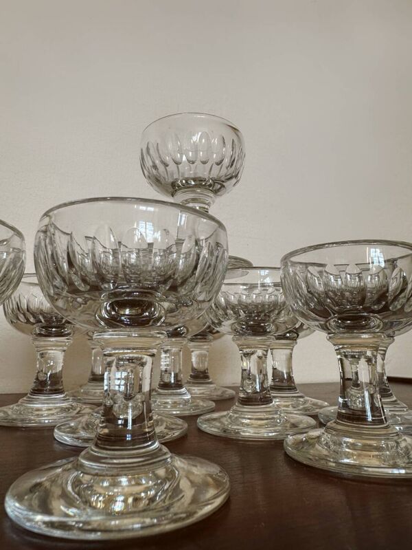 Verres à pied cristal anciens (X12)