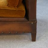 Studded leather bench circa 1920