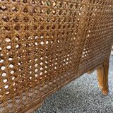 Pair of rattan and canning armchairs