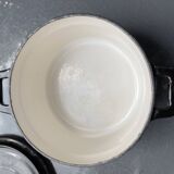 5 grandes cassolettes de professionnels en fonte émaillée noires