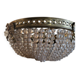 Large ceiling light Demi Montgolfière in bronze with 5 lights - 19th century period