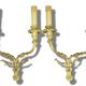 Large pair of Louis XVI style wall sconces from the 19th century - gilded bronze.