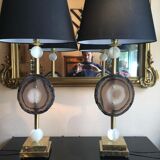 Pair of "Fossil" lamps, 20th century