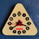 Vintage formica clock triangular silent wall clock "Sanders yellow"