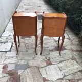 Pair of Louis XV style bedside tables in solid wood
