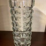 Vintage luminarc glass pave vase from the 70s with tall flowers