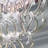 Art Deco Half-Moon Wall Light/Hot Water Bottle in Glass & Metal Links