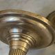 Pair of fluted column candlesticks in brass