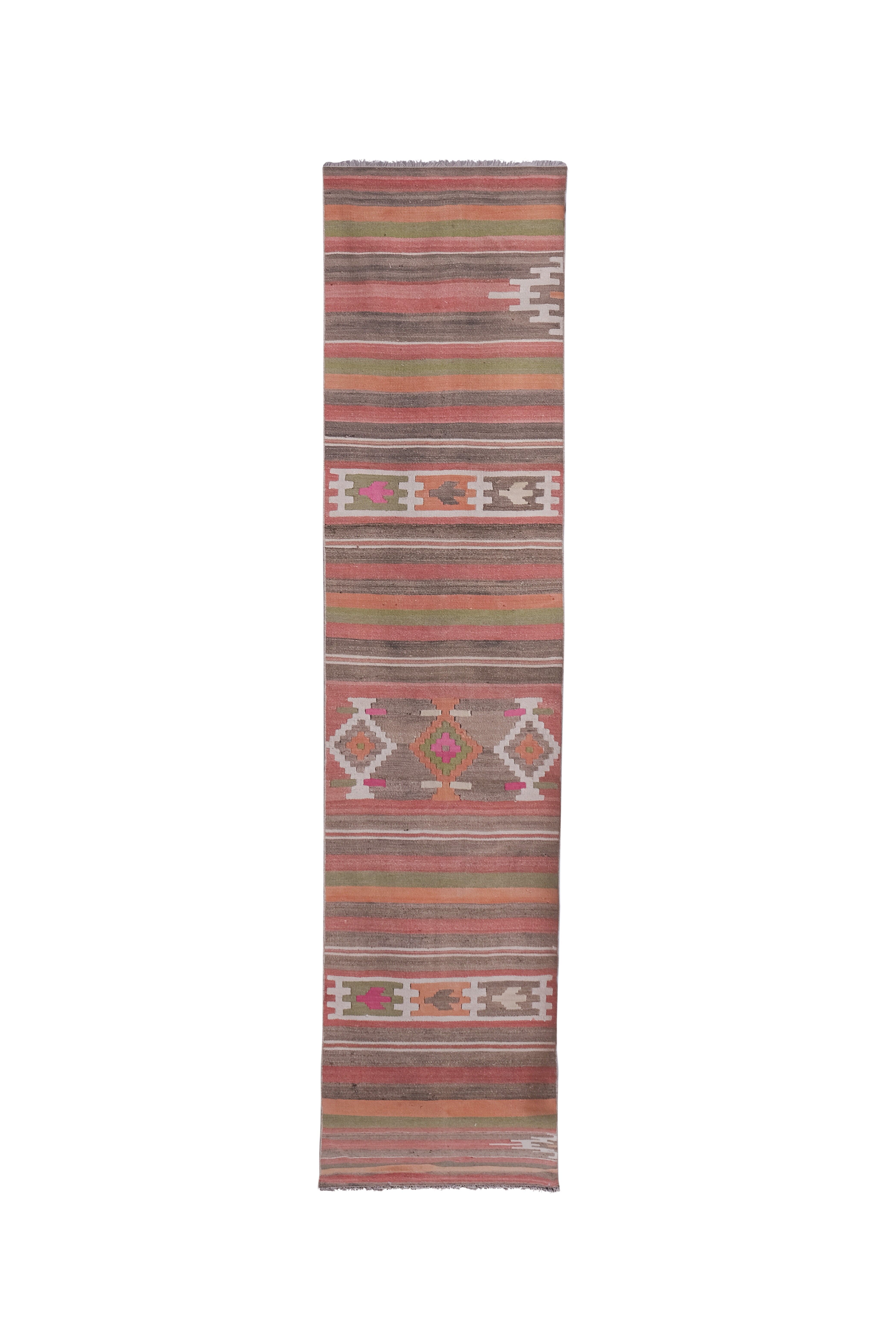 Vintage Turkish rug from Oushak, handwoven 75x353 cm