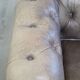 Grey Cowhide Leather Chesterfield Club Armchair in English Style on Casters