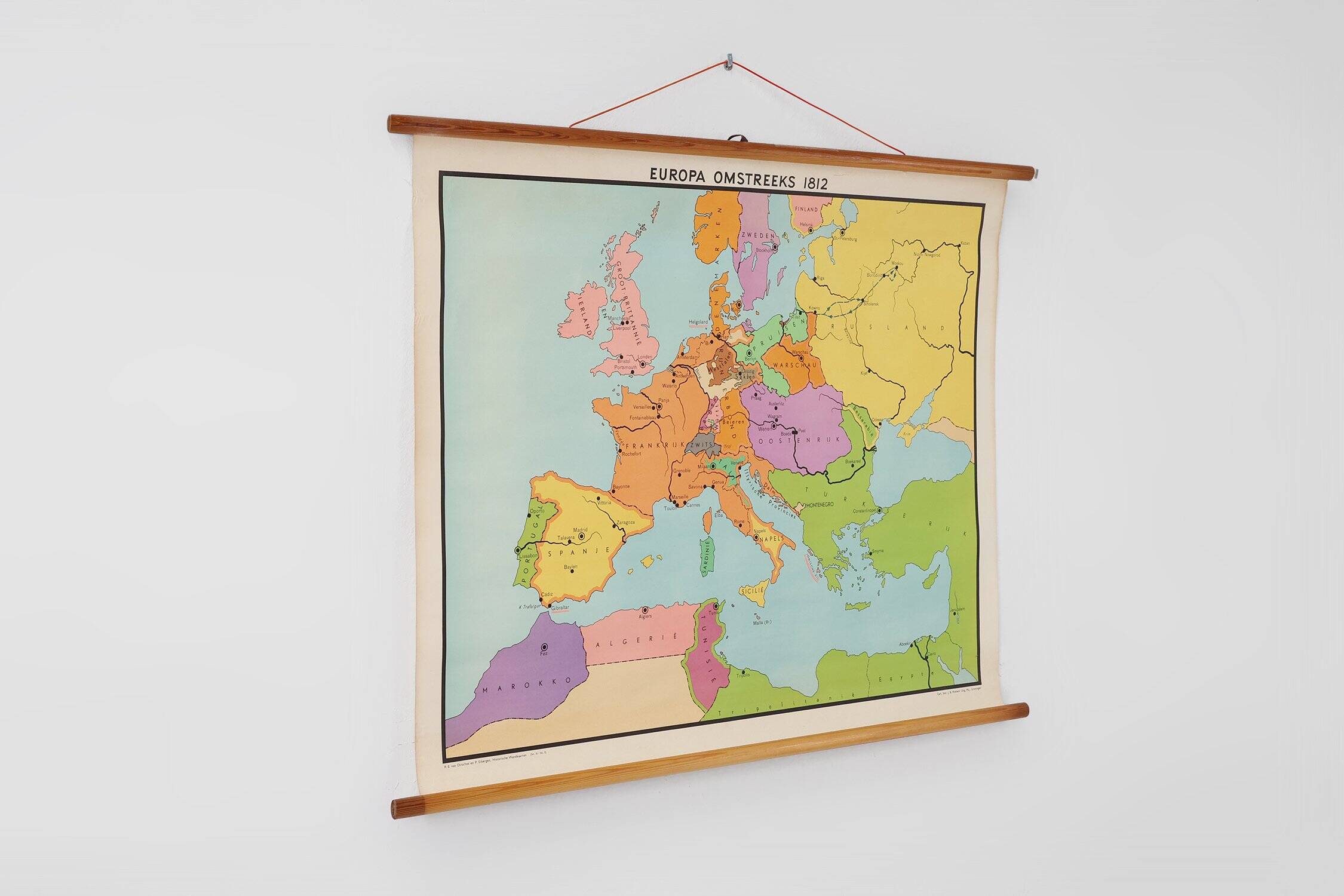 Carte historique de l'Europe vers 1812, Belgique, années 1950