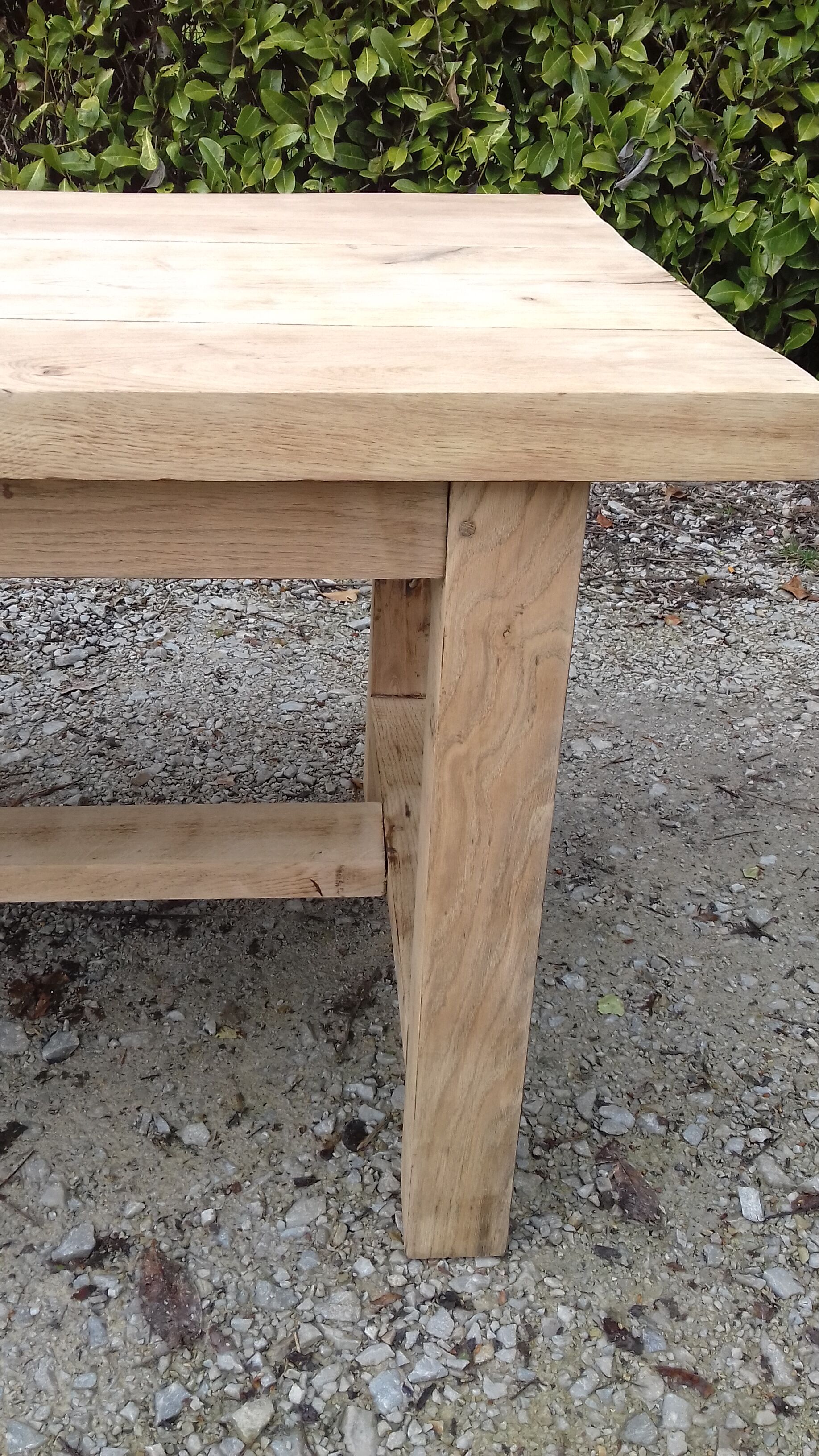 Massive chestnut farm table raw wood