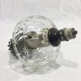 Crystal and bronze oil lamp