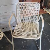4 fauteuils de jardin en métal perforé