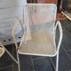 4 perforated metal garden armchairs