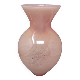 1970s Luxury Pink Handrafted Vase in Murano Glass by Maestro del Vetro. Mad