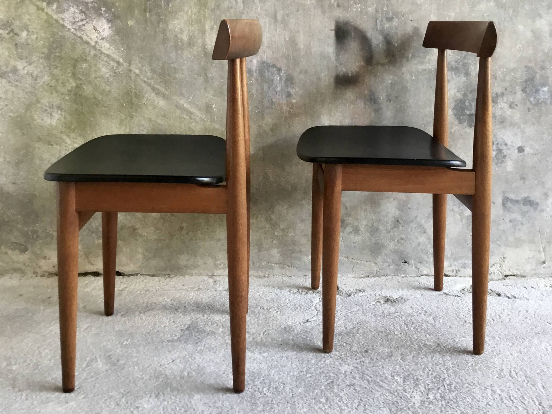 Pair of Scandinavian chairs by Hans Olsen for Frem Rojle - 1960s