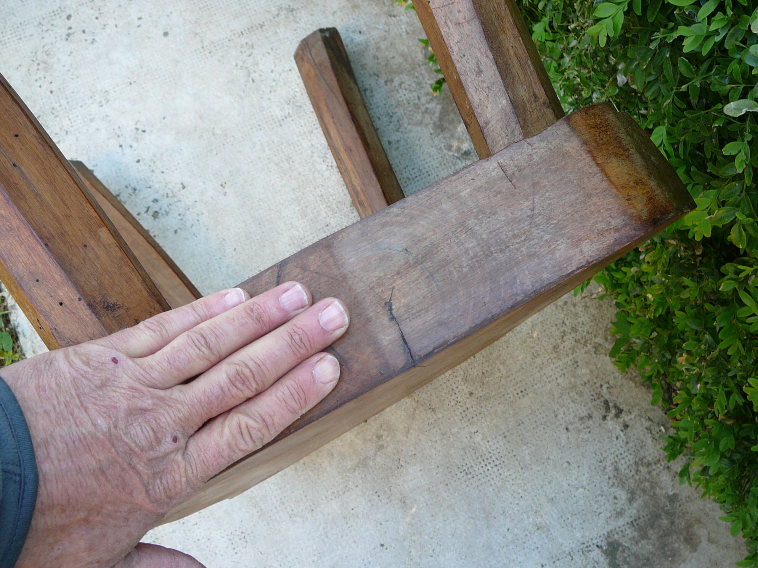 Free-form brutalist massive walnut side table