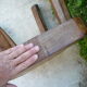 Free-form brutalist massive walnut side table