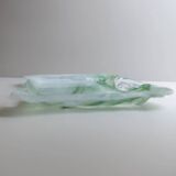Vintage Murano Glass Tray in Green and White Swirls - Handmade Italian Glass, Mid-Century 1970s
