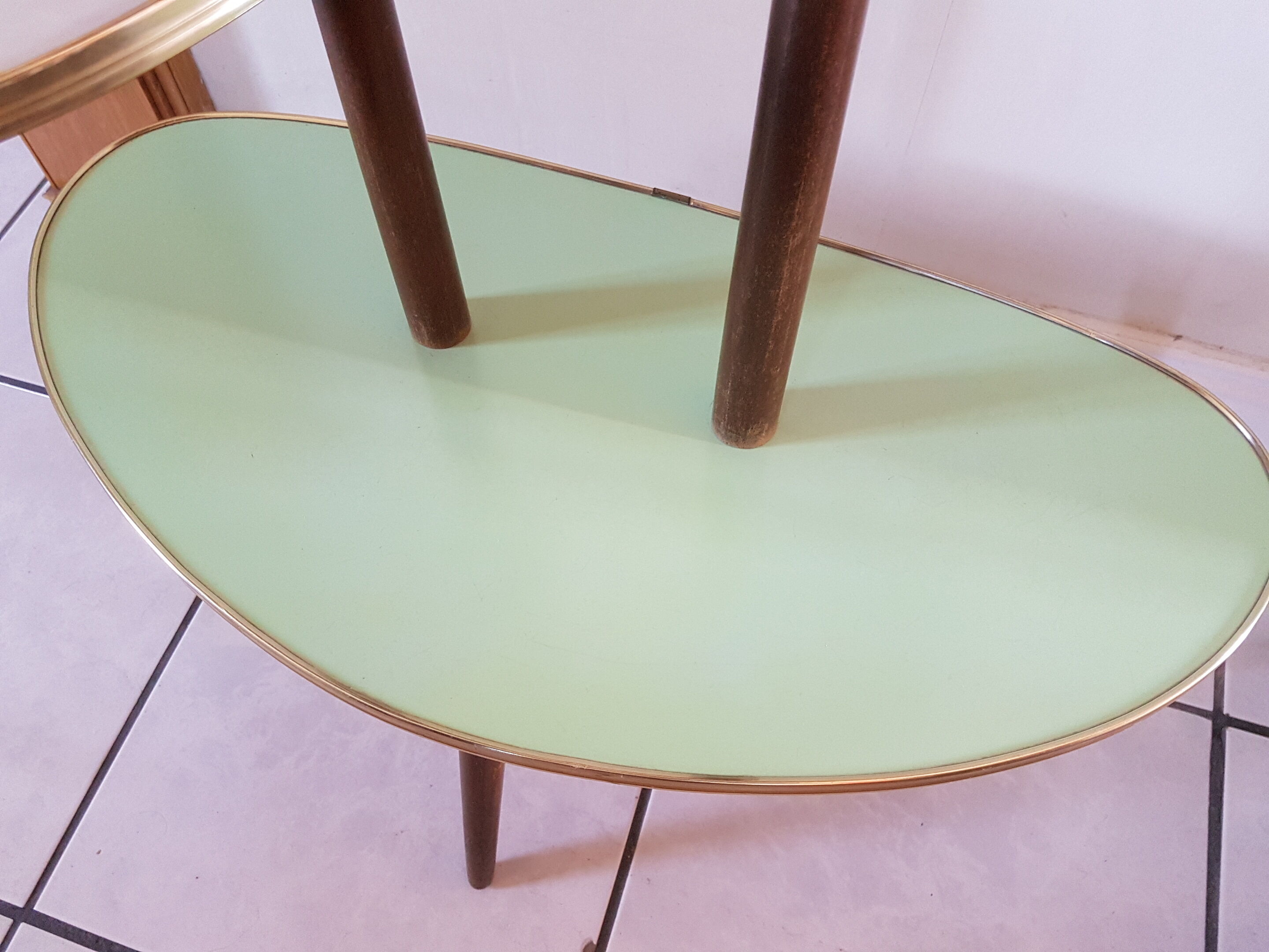 Saddle of tripod plants in formica of the years 50/60
