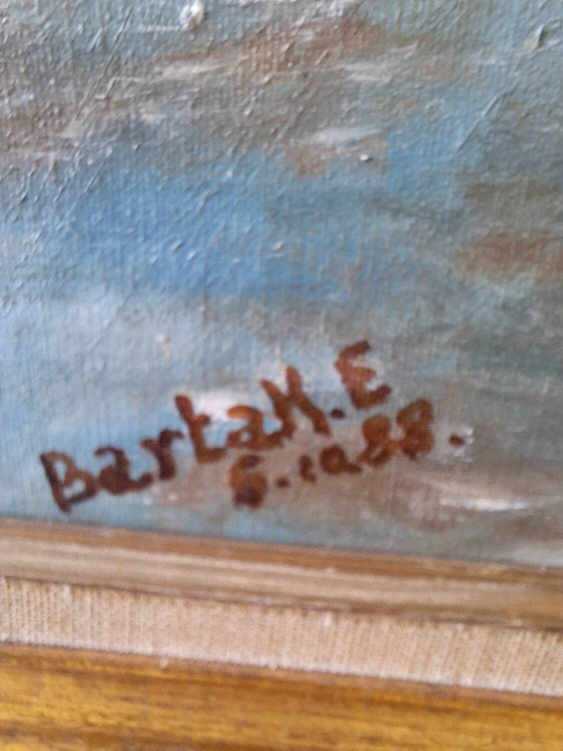 Oil on canvas depicting the Lapin Agile in Montmartre.