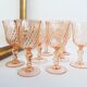 Set 8 verres à vin rose poudré