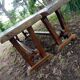Pair of solid cherry wood farmhouse benches, 1950/60