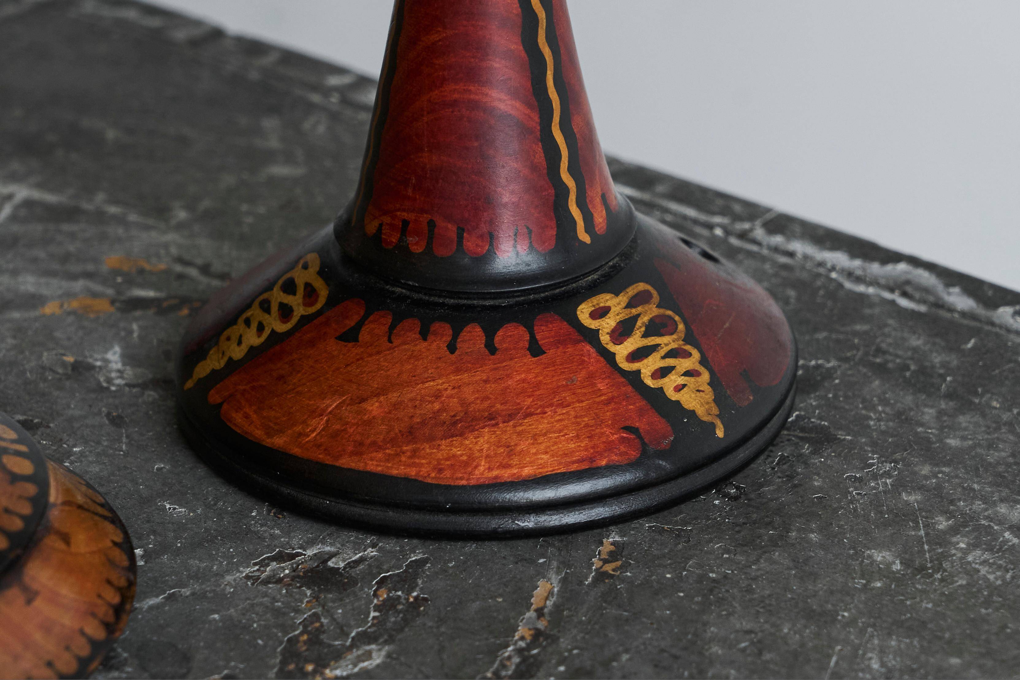 Pair of hand-painted table lamps H. Steinpatz Amsterdam School 1920