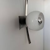 Vintage wall lamp, brushed chrome and opaline metal, France 1960s