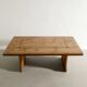 Table basse carrée suédoise vintage en pin, années 1930