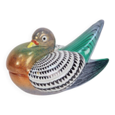 Italian Porcelain Pigeon Sculpture Bowl from Mangani, 1970s
