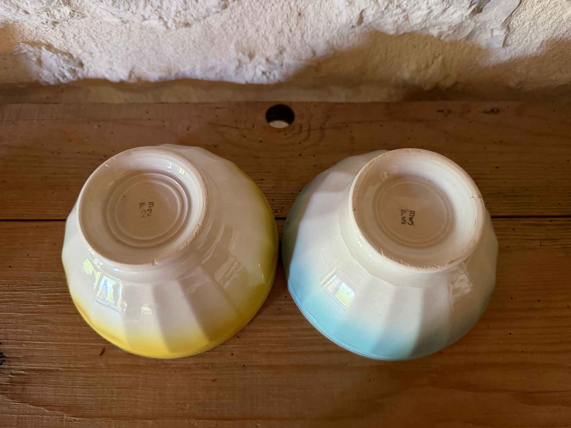 Antique faceted bowls