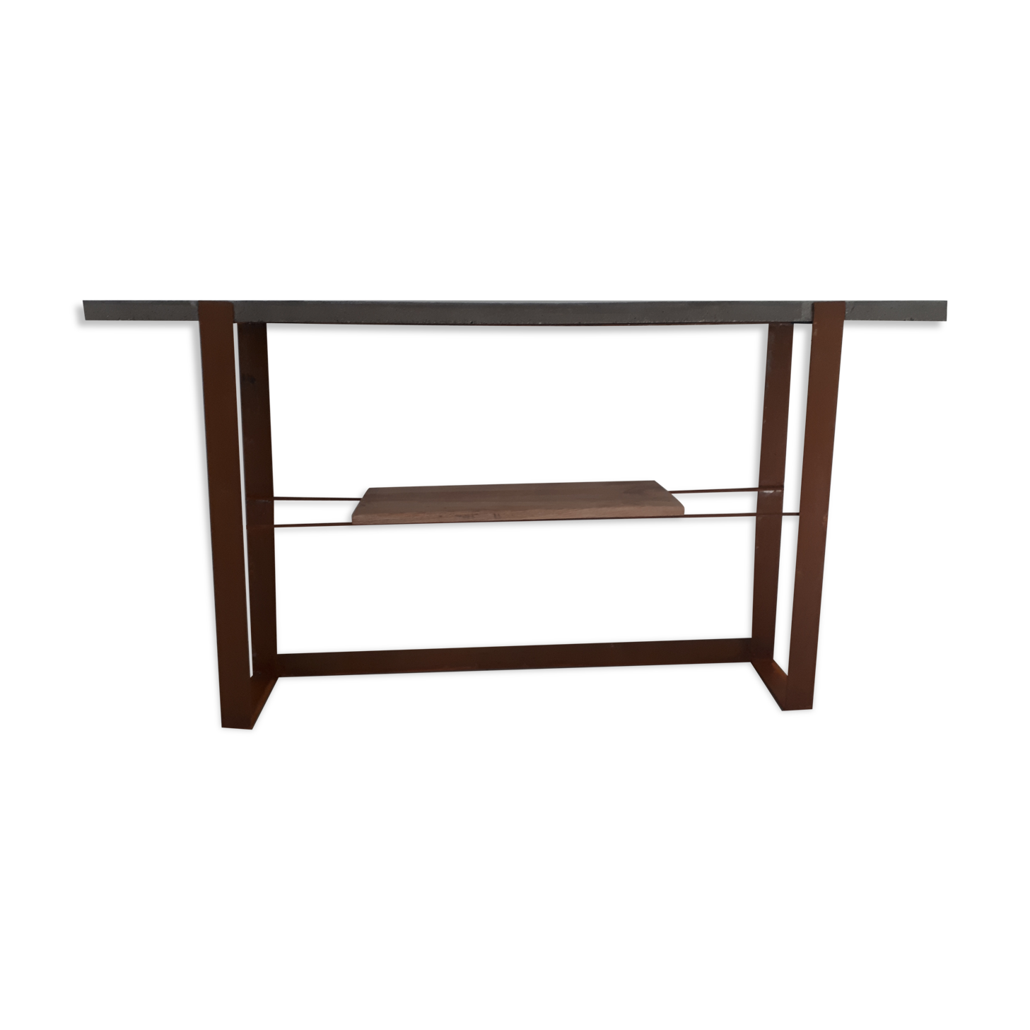 Console design vintage concrete steel corten