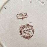 2 polychrome ironstone dinner plates "Wentworth" by Emile Bourgeois