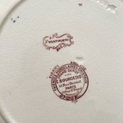 2 polychrome ironstone dinner plates "Wentworth" by Emile Bourgeois